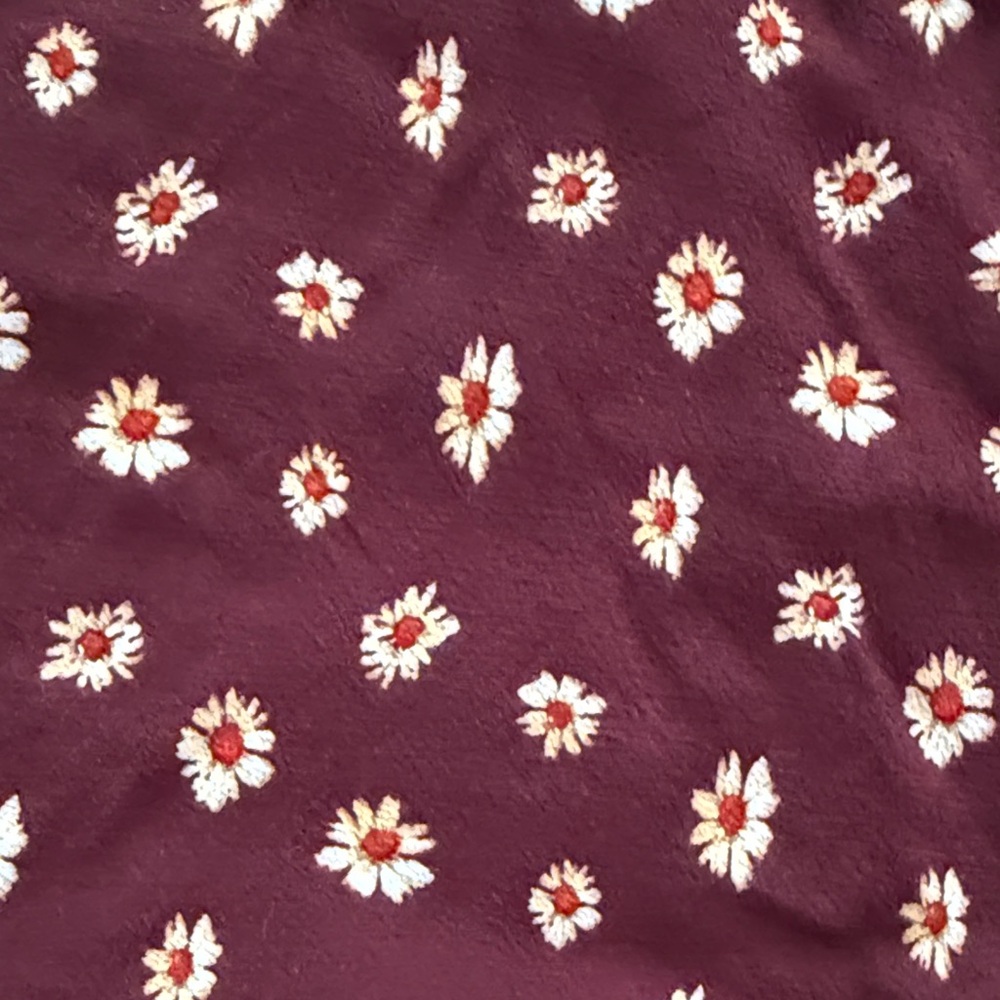 Forever 21 Juniors Burgundy Short Sleeve Button Up Floral Mini Dress Size S - Picture 8 of 13